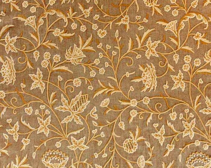 Free Shipping/ Hand-Embroidered Window-Door Curtains- Cotton- Linen/ Dual Tone/ Flower-Jaal Embroidered Curtain