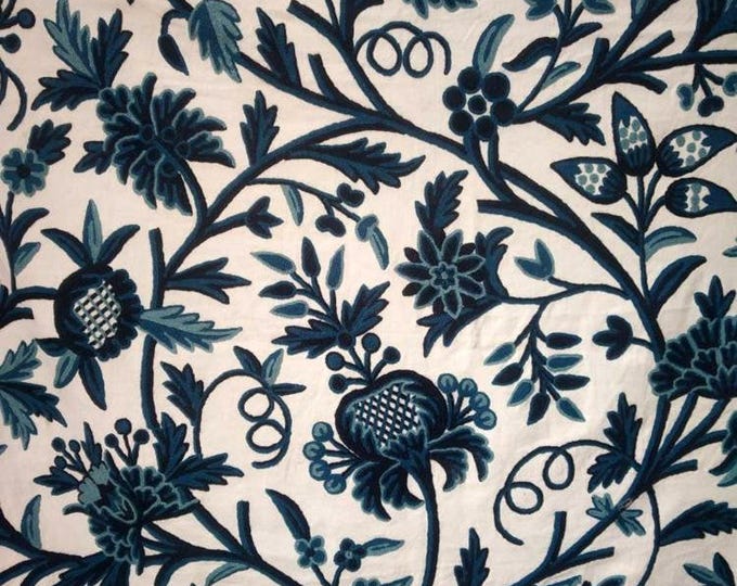 Free Shipping/ Hand-Embroidered Window-Door Curtains- Cotton- Linen/ Dual-tone Flower Embroidered Curtain