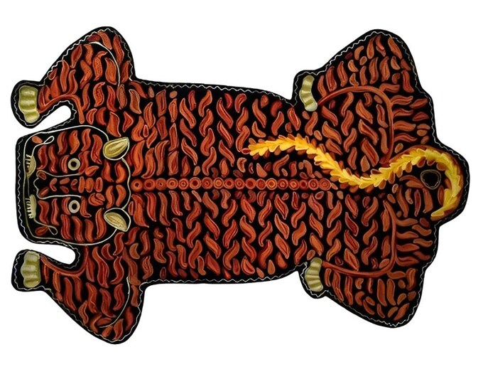 Free Shipping/ Tiger Rug Hand Made Hand Embroidered Floor Wall Rug