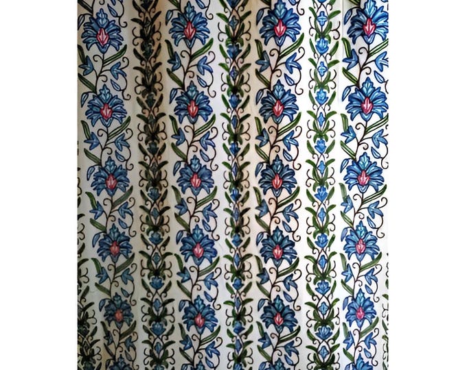 Free Shipping/ Hand-Embroidered Window-Door Curtains- Cotton- Linen/ Tin-tone Flower Embroidered Curtain