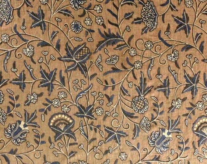 Free Shipping/ Hand-Embroidered Window-Door Curtains- Cotton- Linen/ Dual-Tone Flower Embroidered Curtain