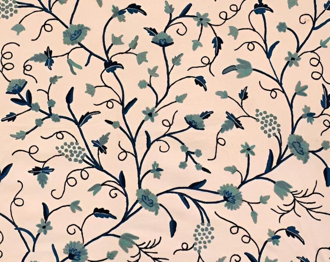 Free Shipping/ Hand-Embroidered Window-Door Curtains- Cotton- Linen/ Dual-Tone Flower Embroidered Curtain