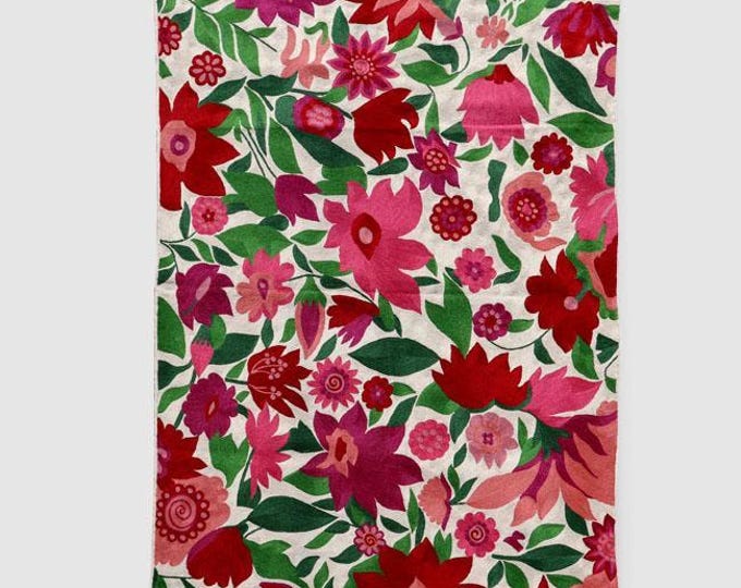 Free Shipping/ Chain stitch Hand Made Hand Embroidered Floor/ Wall Wool Rug/ Cotton backing
