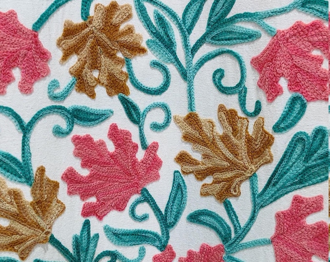 Free Shipping/ Hand-Embroidered Window-Door Curtains- Cotton-Linen/ Chinar Multi-color