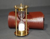 Vintage Sand Timer Brass With Leather Cover Wedding Love Kids Toy Birthday Return Gift Antique Sand Timer Hour Glass Charm Really Working