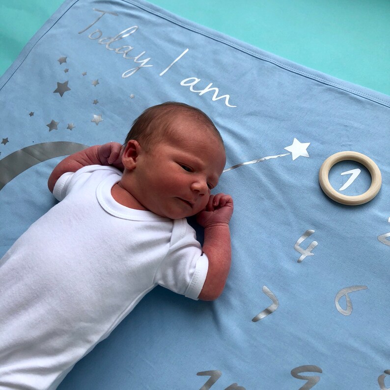 Personalised baby Milestone blanketpersonalised baby age Etsy
