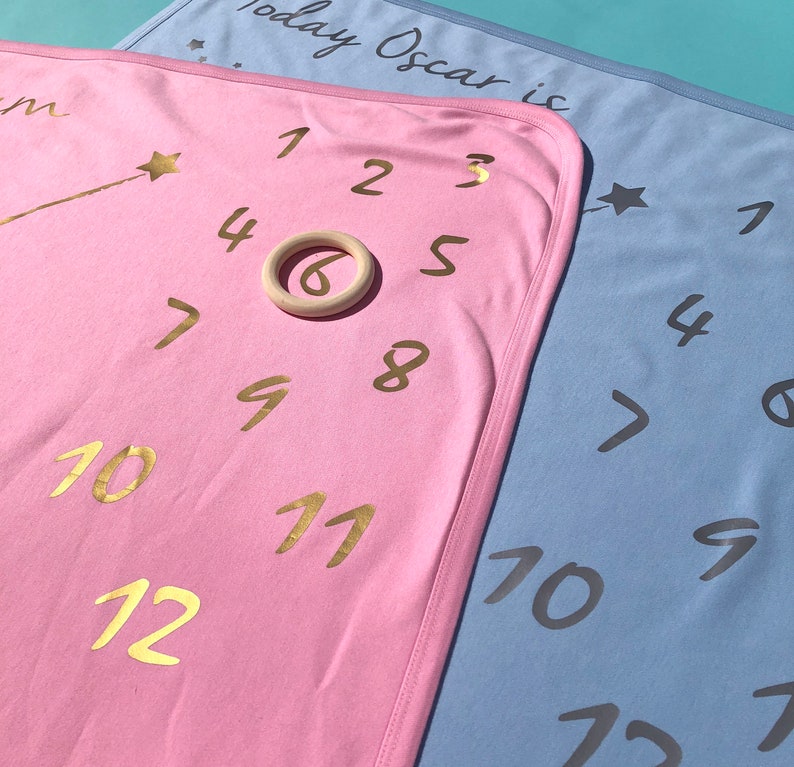 Personalised Baby Milestone Blanketpersonalised Baby Age Etsy UK
