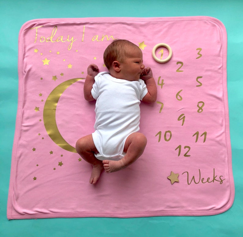 Personalised baby Milestone blanketpersonalised baby age Etsy
