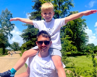 Custom Kids Handwriting Drawing Tshirt-Father's Day Tshirt-Personalised Childrens Drawing T-shirt-Kids-Daddy and Me Gift Idea-Father's day
