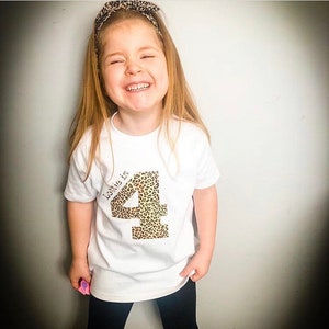 Number 4 Tshirt=4th birthday T-shirt-Four T-shirt-4th birthday outfit--Personalised kids age t-shirt