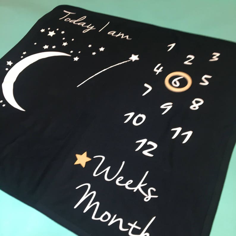 Personalised Baby Milestone Blanketpersonalised Baby Age Etsy