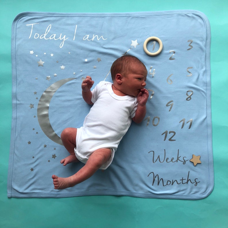 Personalised baby Milestone blanketpersonalised baby age Etsy