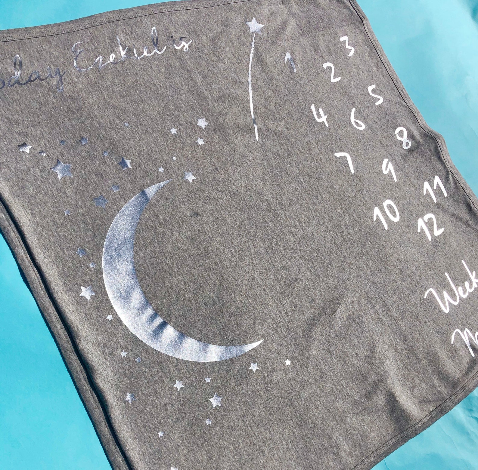 Personalised Baby Age Blanketbaby Age Blanketpersonalised Etsy