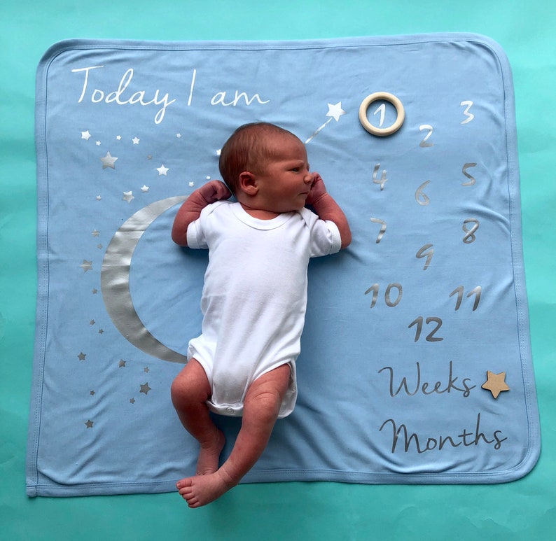 Personalised Baby Age Blanketbaby Age Blanketpersonalised Etsy