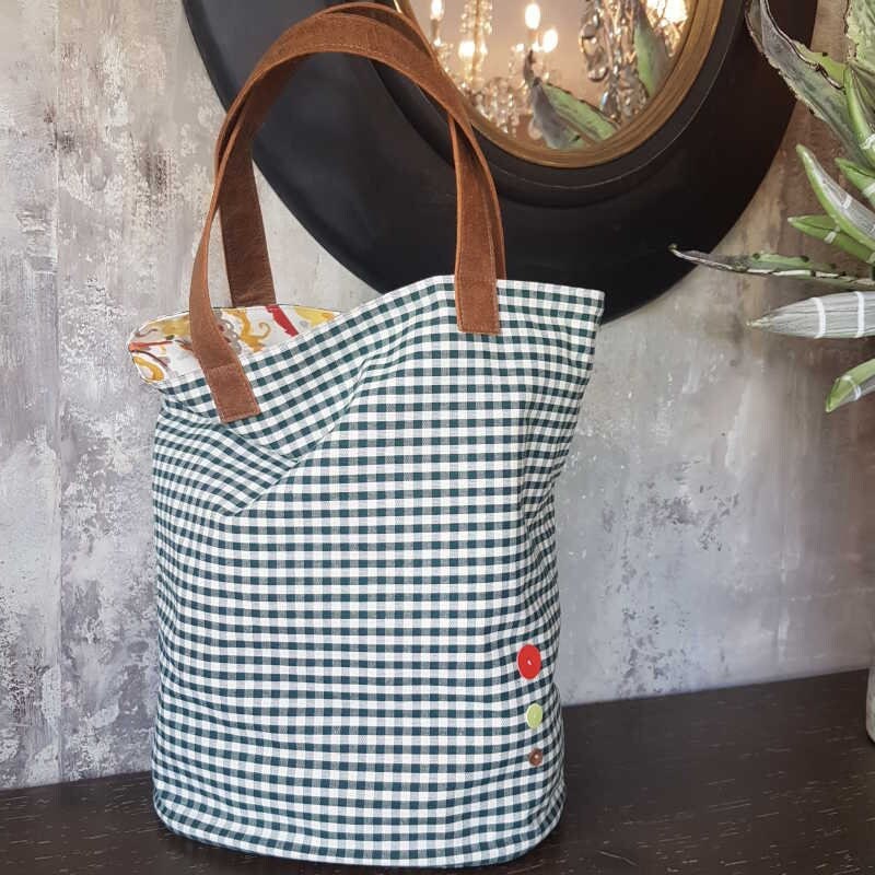 SUMMER BAG in Reversible Vichy Checked Fabric Ideal for the City and Holidays Handmade in Italy Etsy
