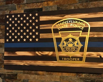 Police Badge Thin Blue Line Fathers Day Gift Police Officer Gifts Wedding Gift Police Academy Graduation Front Door Decor Home Living Wall Decor Scottironworks Com