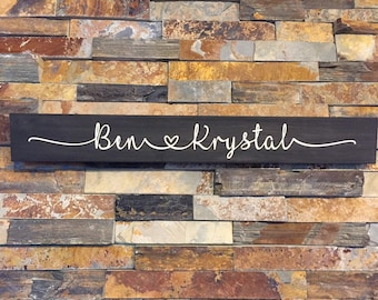 Personalized Couple Name Sign - Rustic Anniversary Gift