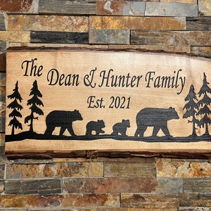 custom bear camp sign -address sign- personalized sign for cabin- animal sign- rustic sign- rustic decor- cabin- camp - unique wooden sign