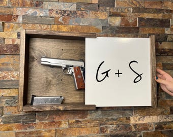 Hidden Gun Storage Box – 3D Lettering, Husband Gift