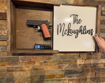 Hidden Gun Storage Box – 3D Lettering, Sliding Access