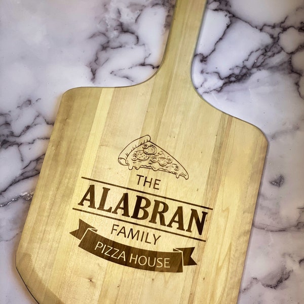 Personalized pizza board - engraved pizza peel - Wedding Gift - Engagement - Custom pizza peal  - Personalized Kitchen  Gift - pizza lover