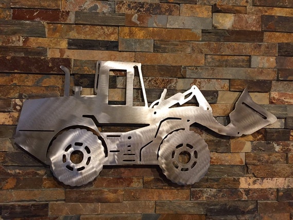 Brushed Metal Front End Loader Sign: Construction Decor