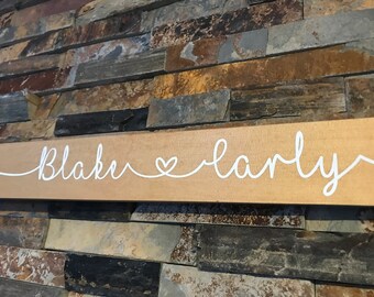 Custom Couple Name Sign - Golden Oak Anniversary Gift