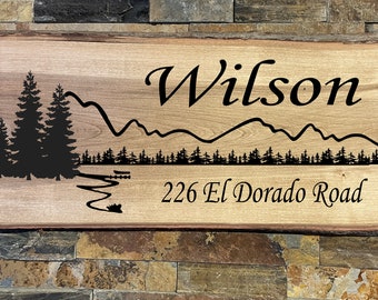 Personalized Lake House Sign: Rustic Wood Address Sign