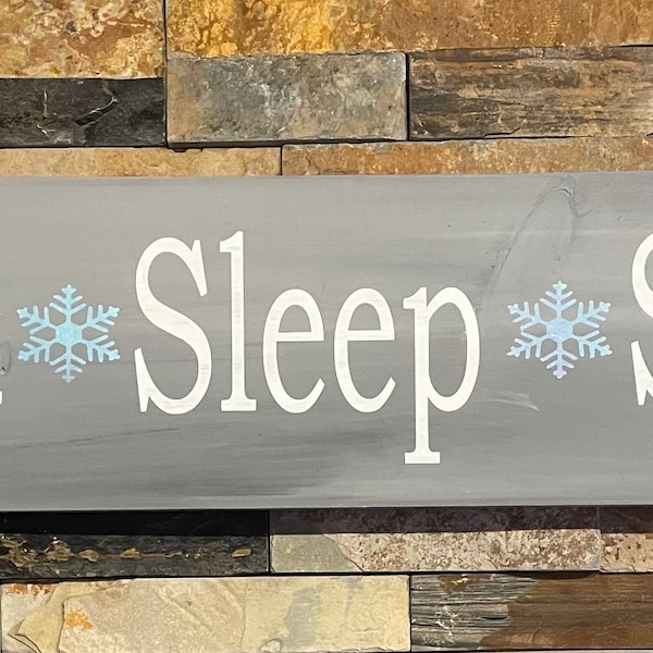 Eat sleep ski with snowflakes - ski lodge sign - ski sign - winter sign - snowflakes - skiing condo décor - winter decor