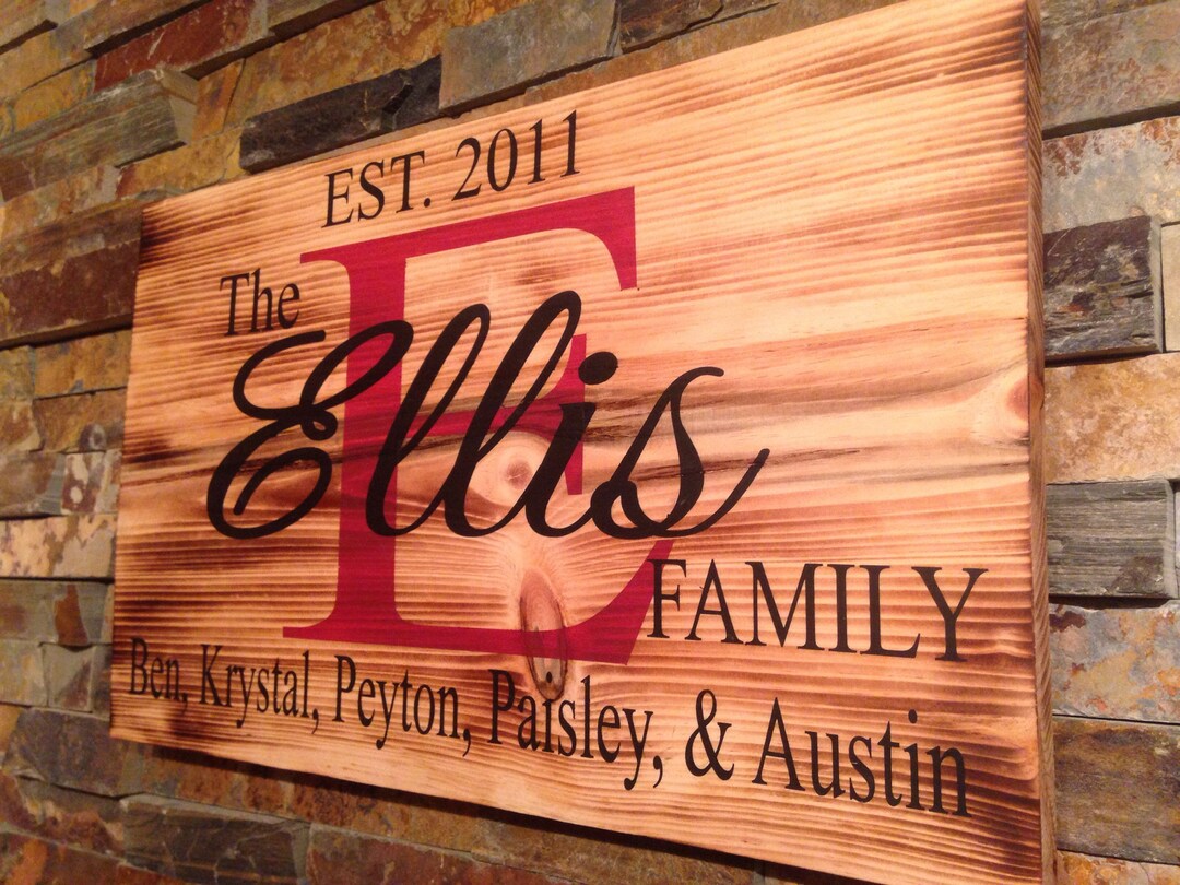 Personalized Family Wooden Sign: Rustic Home Decor - Etsy