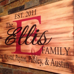 Personalized Family Wooden Sign: Rustic Home Decor