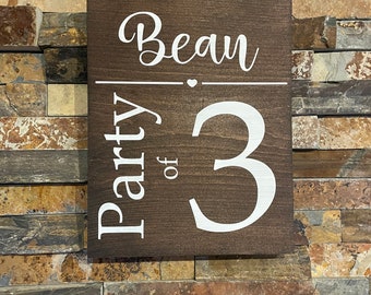 family Party of sign - party 0f 3 - custom family sign - sign for mom - Mother's Day gift - custom sign -  party of 3 party of 4 party of 6