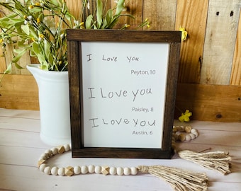 Custom Handwriting Sign: Personalized Engraved Wood Gift