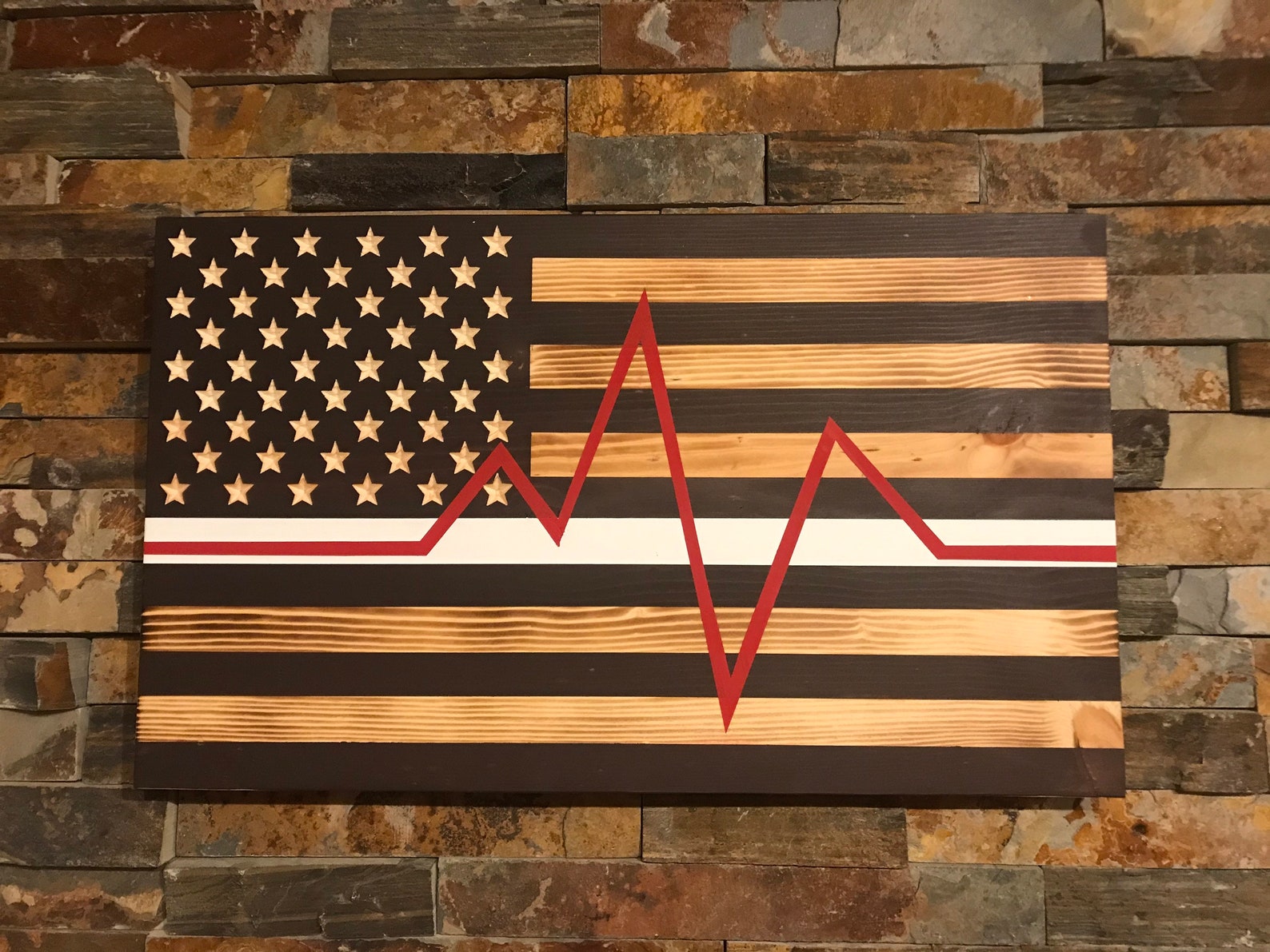Nurse Flag Rustic Wooden Flag American Flag Nurse Gift Etsy