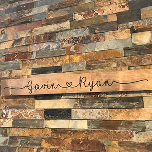 Custom sign - 1st name sign - lovers sign- personalized sign - wedding - anniversary - engagement - sign for gay couple - love matters