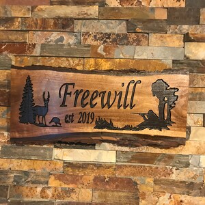 Personalized Engraved Camp Sign: Rustic Hunter Cabin Decor