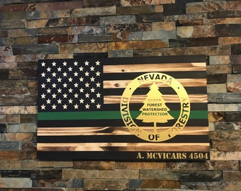 Custom Thin Green Line Flag: Federal Law Enforcement Gift