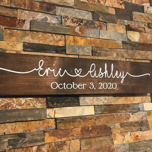 Custom 1st name sign with date - lovers sign- personalized sign - wedding - anniversary - engagement - sign for gay couple - love matters