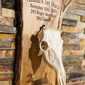 Personalized Deer Mount Plaque: Rustic Hunter Gift