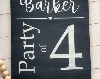 Custom Family Name Sign: Personalized Wood Party of [Number] Decor
