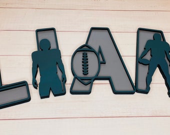 Football Wooden Letters: Laser Cut Nursery Wall Decor