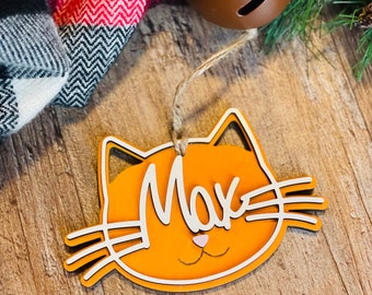 Custom cat ornament - personalized ornament -