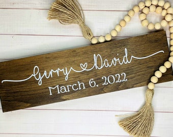 Personalized First Name Wood Sign – Anniversary, Engagement Gift