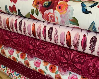 Poppies and Plumes Fabric Bundle by Lila Tueller for Riley Blake Designs, fabric by the yard