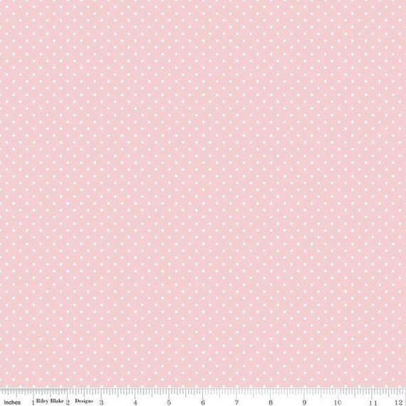 Riley Blake White Swiss Dots on Baby Pink Fabric by the Yard | Etsy