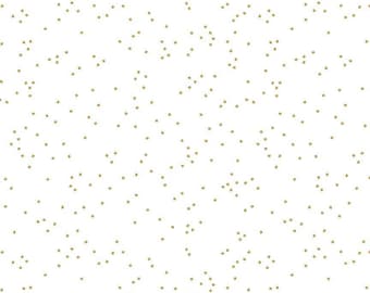 Blossoms on White in Gold Sparkle by Christopher Thompson for Riley Blake Designs, SC730-GOLD, fabric by the yard