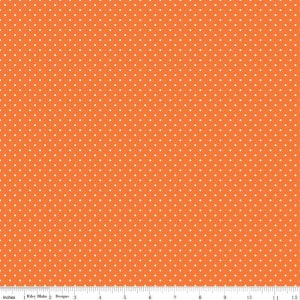 Riley Blake, White Swiss Dots on Orange, C670-60 ORANGE, fabric by the yard