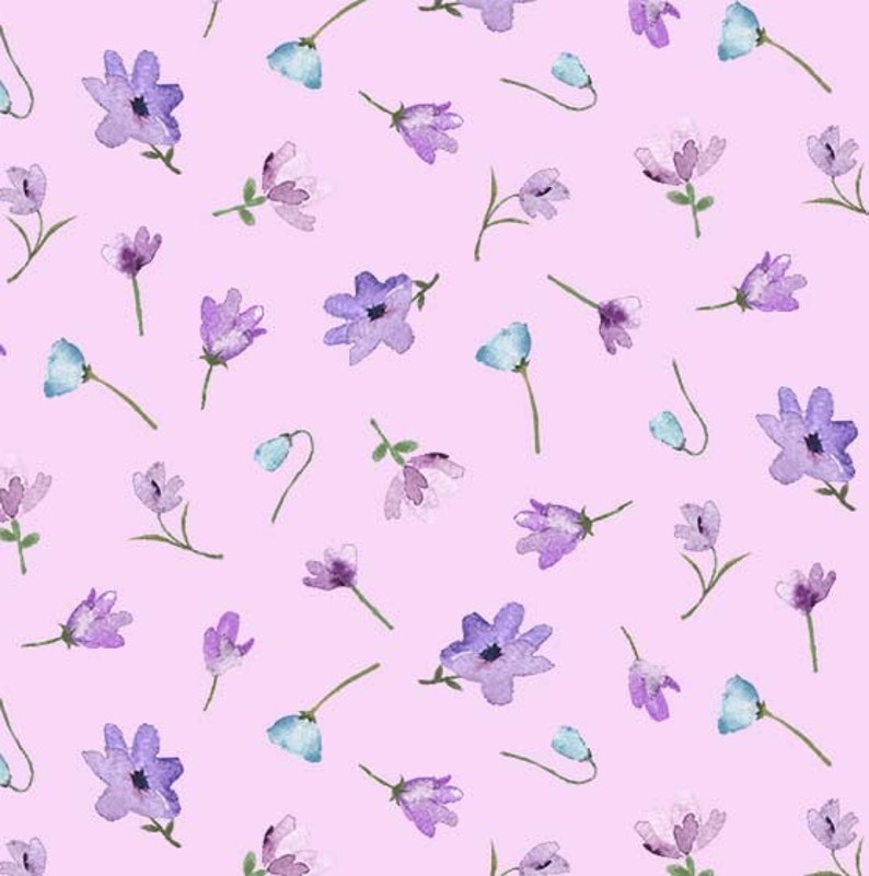 Watercolor Flowers Mauve Dreaming of Tuscany for Michael Miller Fabrics CX9266-MAUV-D