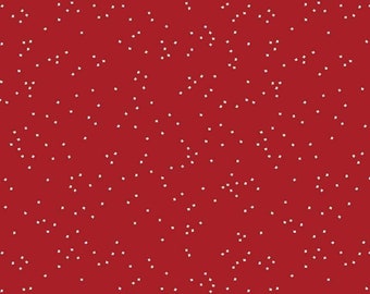 Blossoms on White in Barn Red by Christopher Thompson for Riley Blake Designs, C715-BARNRED, fabric by the yard