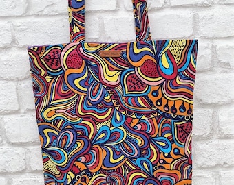 Psychedelic Hippy Tote Bag